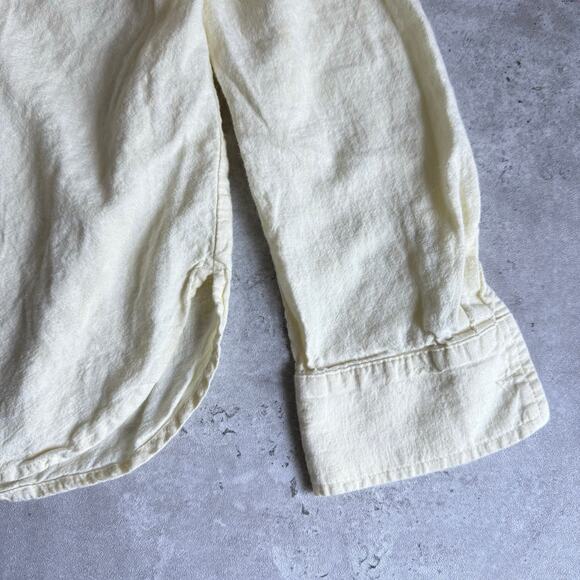 Butter yellow LOFT linen button up long sleeve shirt size medium - Picture 3 of 7